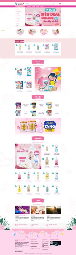 Theme wordpress thời trang bỉm tả sữa baby 2 giá rẻ