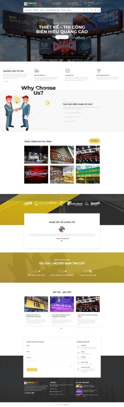 Theme wordpress thi công biển hiệu quảng cáo 2 giá rẻ
