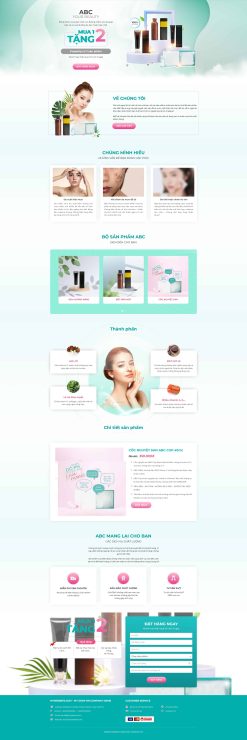 Theme wordpress lading pape giới thiệu bộ mỹ phẩm giá rẻ