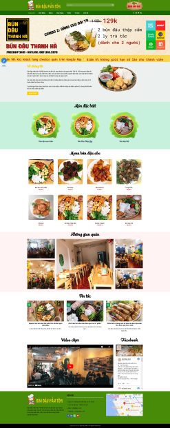 Theme wordpress quán ăn bún đậu mắm tôm giá rẻ