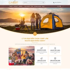 Theme WordPress bán lều du lịch, đồ phượt camping 02 giá rẻ