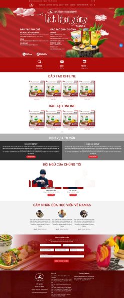 Theme wordpress khóa học đào tạo pha chế giá rẻ