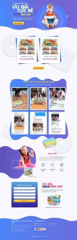 Theme wordpress lading pape đồ chơi xếp hình giá rẻ