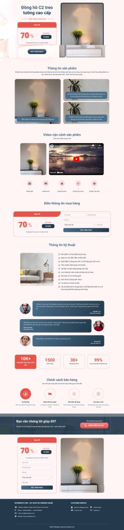 Theme wordpress lading pape bán đồng hồ treo tường giá rẻ