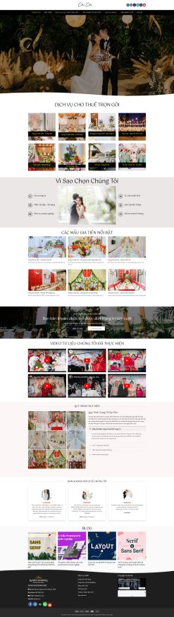 Theme wordpress dịch vụ trang trí gia tiên tiệc cưới giá rẻ