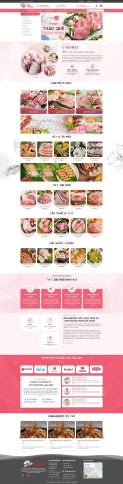 Theme wordpress bán thịt heo xúc xích giá rẻ