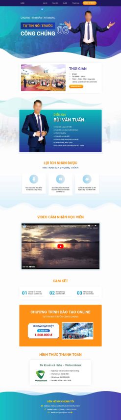Theme wordpress lading pape khóa học 2 giá rẻ