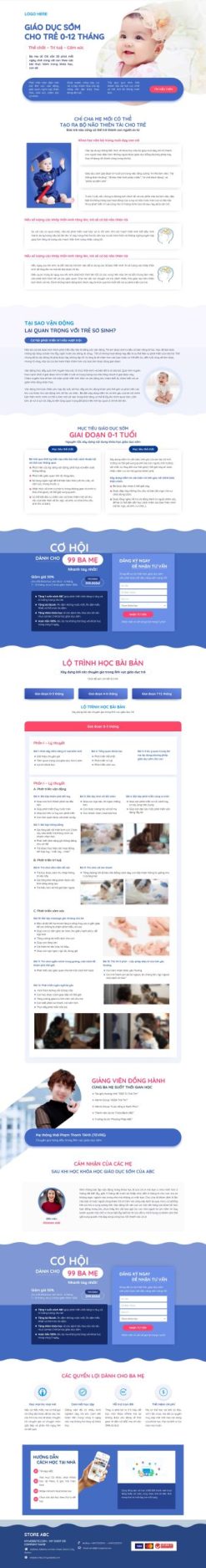 Theme wordpress lading pape khóa học cho bé giá rẻ