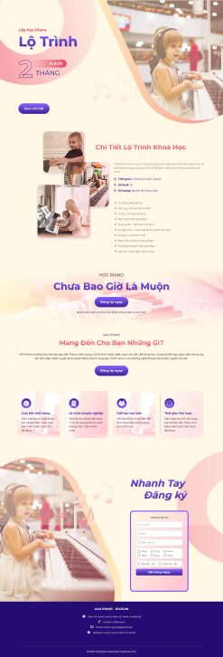 Theme wordpress lading pape khóa dạy đàn piano giá rẻ