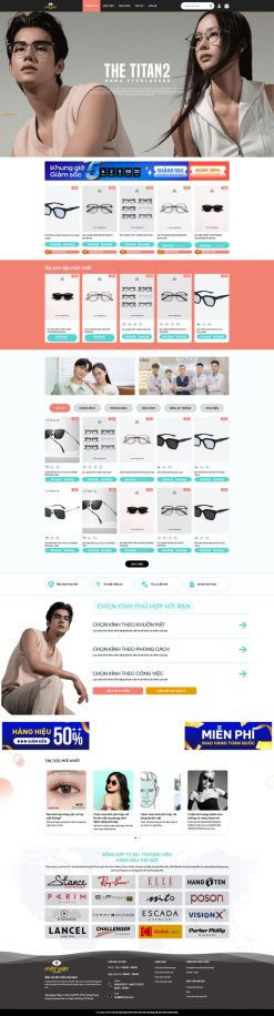 Theme wordpress shop bán mắt kính thời trang giá rẻ