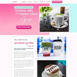 Theme WordPress Landing page nhượng quyền trà sữa giá rẻ