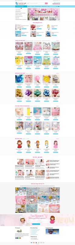 Theme wordpress bán đồ trang trí tiệc giá rẻ