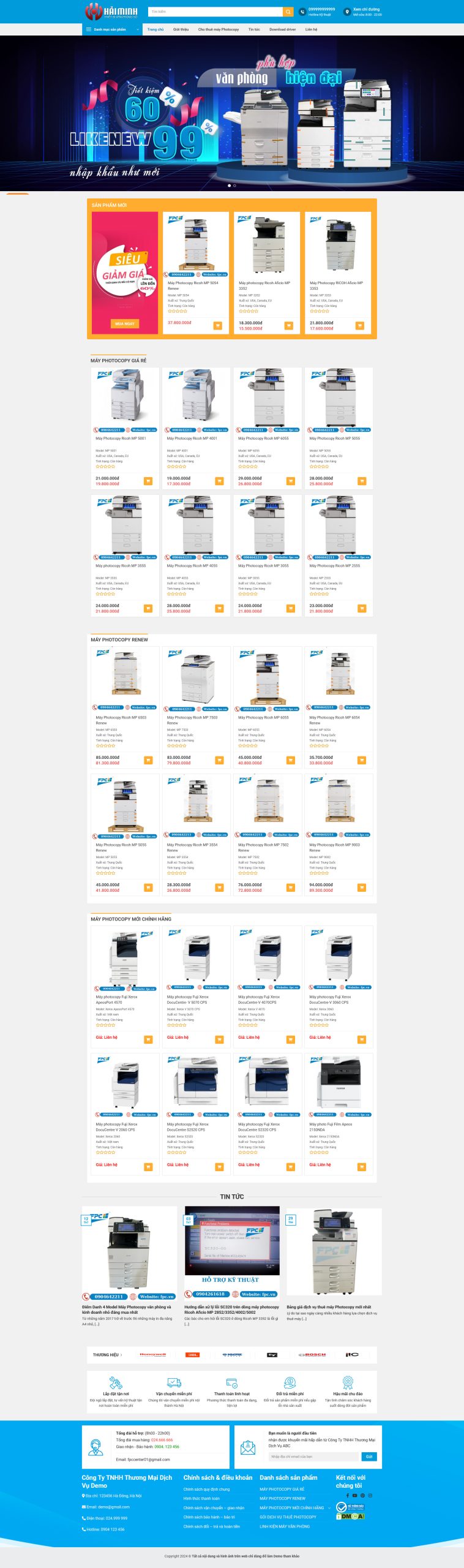 Theme wordpress bán máy photocopy 7 giá rẻ