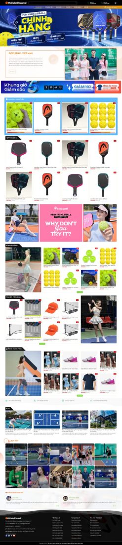Theme wordpress shop bán dụng cụ thể thao pickleball giá rẻ