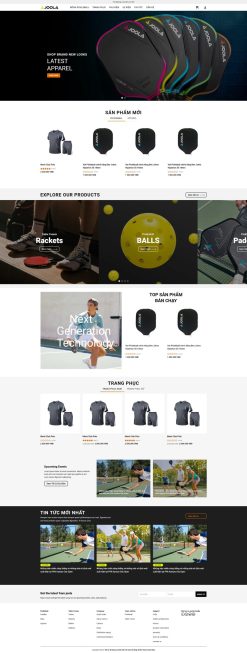 Theme WordPress Bán dụng cụ chơi Pickleball 2 giá rẻ