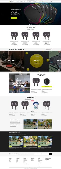 Theme WordPress bán vợt pickleball 3 giống Joola giá rẻ