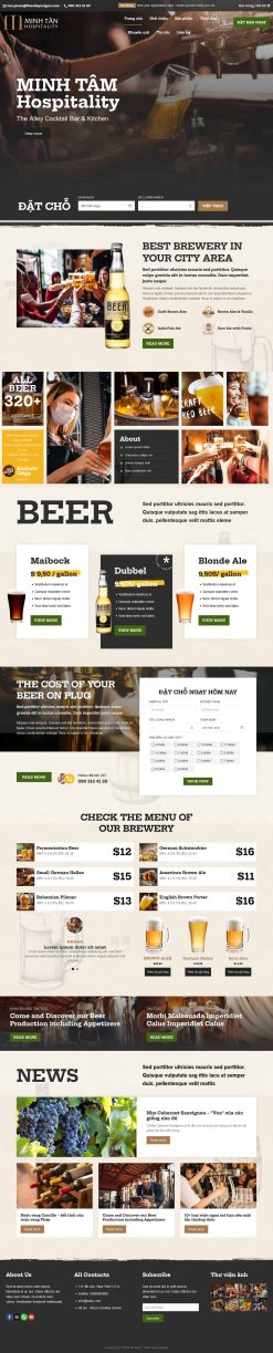 Theme wordpress nhà hàng bán rượu bia ,bar giá rẻ
