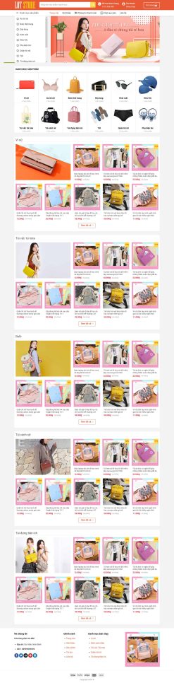 Theme wordpress bán ba lô túi xách đẹp giá rẻ