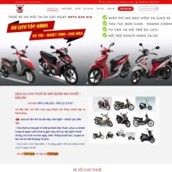 Theme WordPress Cho Thuê Xe Du Lịch giá rẻ