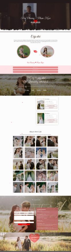 Theme wordpress thiệp cưới có chức năng lưu bút giá rẻ